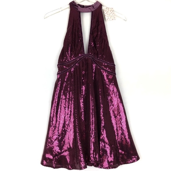 LAST CHANCE—🎀FREE PEOPLE🎀— Glam Sequin Party Mini Dress— Film Noir Slip Dress✨ - Picture 6 of 8
